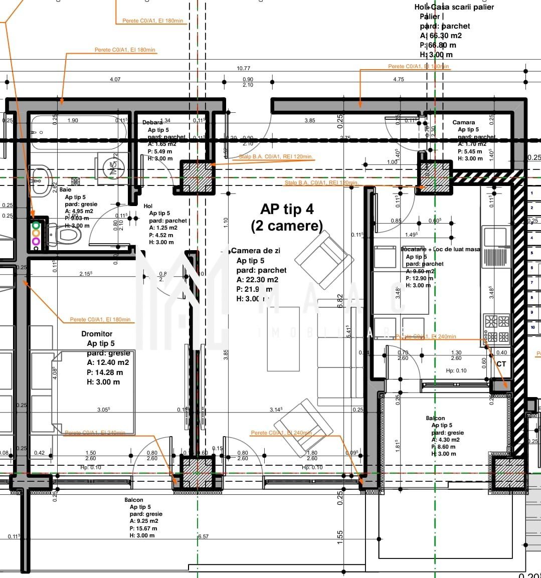 Apartament 2 camere | 66,45 MPU  | 2 Balcoane | Veterani