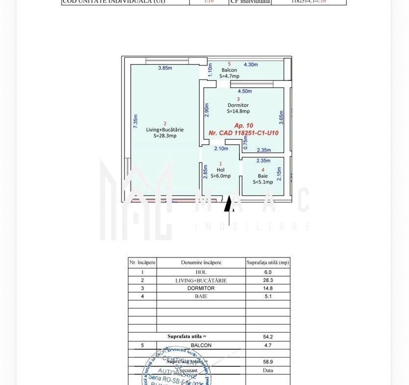Apartament 2 camere I Etajul 1 I Balcon I Selimbar