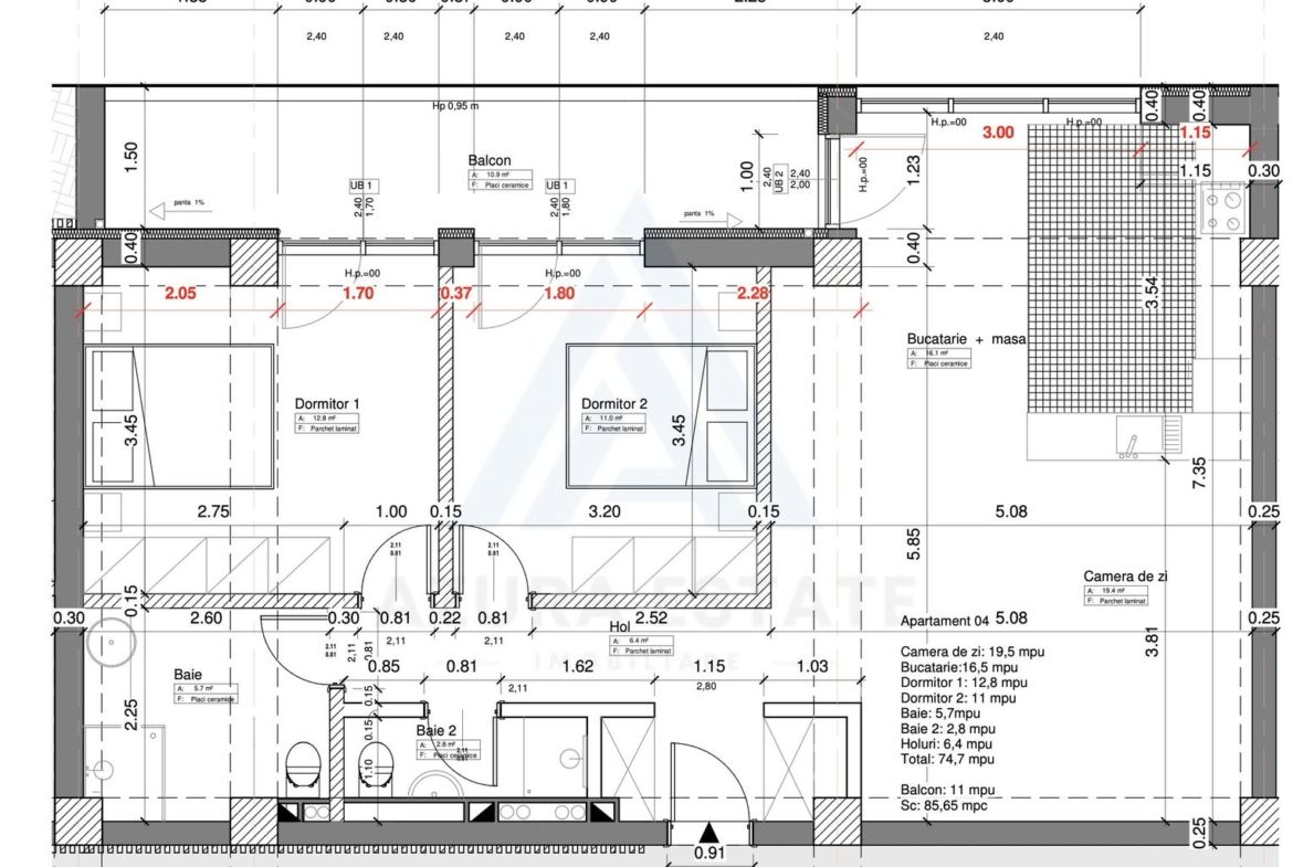 Apartament premium 75 mp utili cu parcare subterana si boxa Central