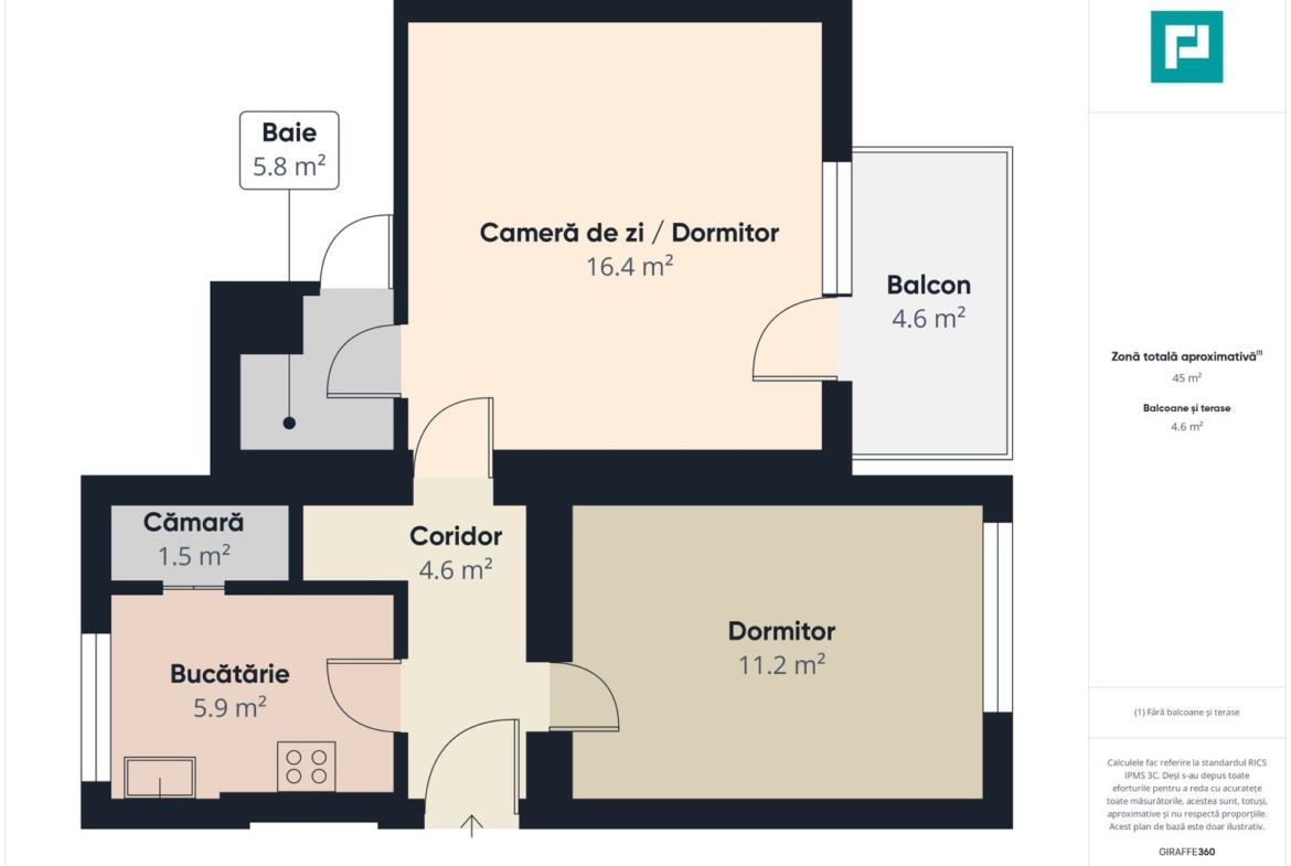 Apartament 2 camere, Central (Piața 700) Timișoara