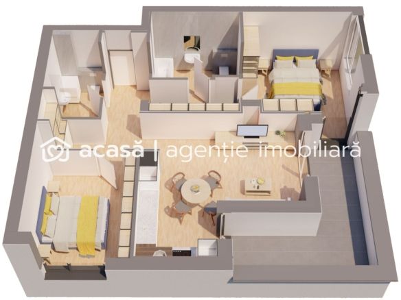 Penthouse NOU 3 camere – ARED LANGA AFI – direct de la dezvoltator