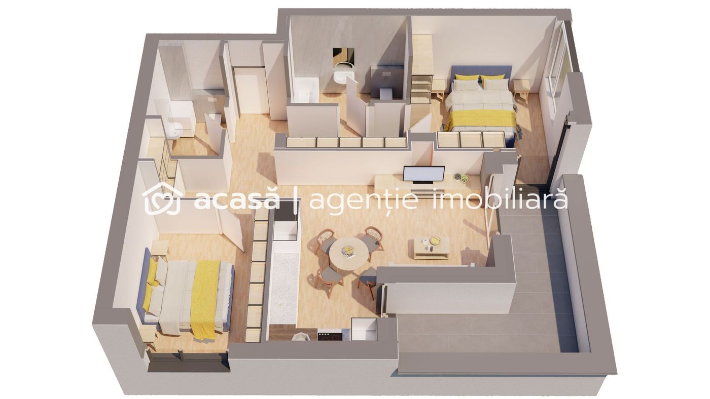 Penthouse NOU 3 camere – ARED LANGA AFI – direct de la dezvoltator