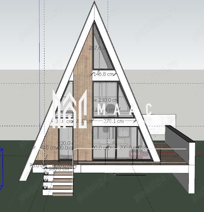 Cabană A-Frame | Porumbacu de Sus | 3 camere | 153 MPU | Castelul de Lut