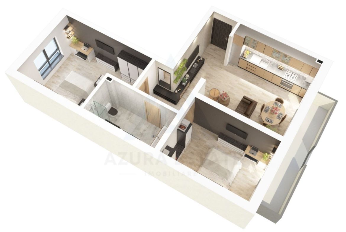 Apartament premium 61.2 mp utili 3 camere balcon 7.8 mp pe Dna Stanca
