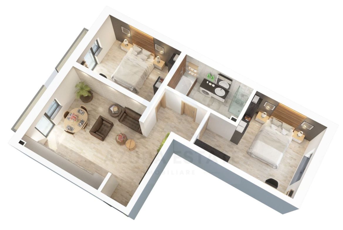 Apartament premium 61.2 mp utili 3 camere balcon 7.8 mp pe Dna Stanca