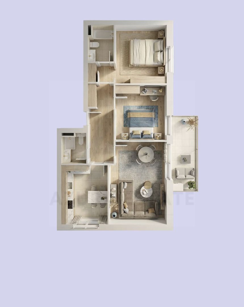 anBn-24187 Apartament premium 76 mp utili 3 camere 2 bai etaj 2 Lacul lui Binder