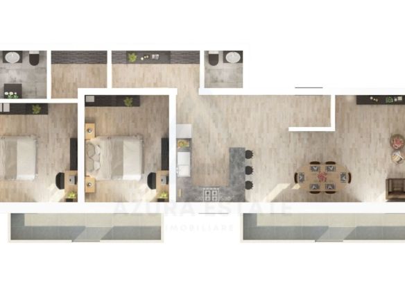 Apartament etaj 1 cu 78 mp utili 3 camere 2 bai 2 balcoane  Dna Stanca