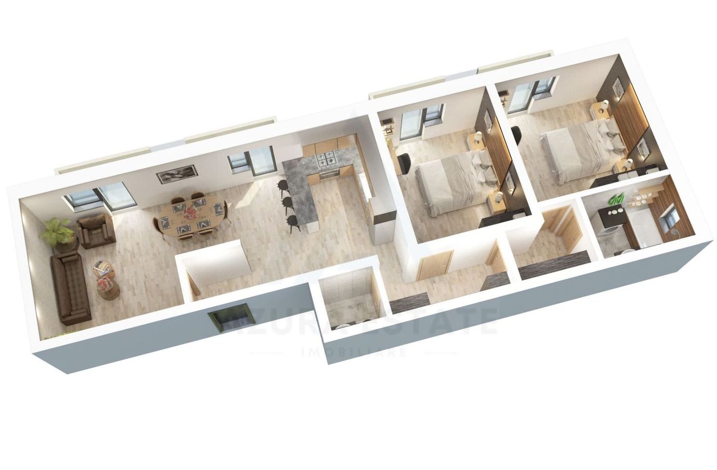 Apartament etaj 1 cu 78 mp utili 3 camere 2 bai 2 balcoane  Dna Stanca