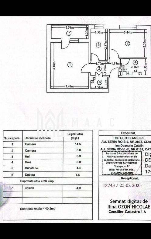 Apartament 2 camere | Etaj 1 | 40.2mp |