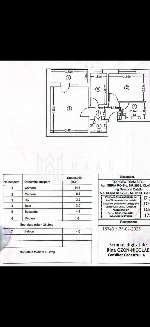 anBn-26032 Apartament 2 camere | Etaj 1 | 40.2mp |