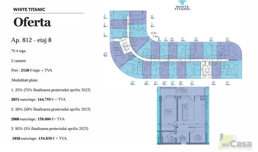 Apartament 2 Camere – Complex Rezidențial WHITE TITANIC – Mamaia