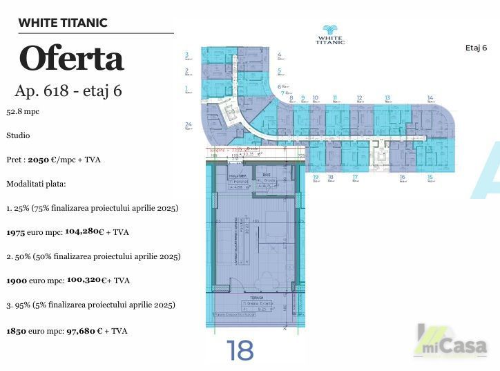Apartament 1 Camera – Complex Rezidențial WHITE TITANIC – Mamaia