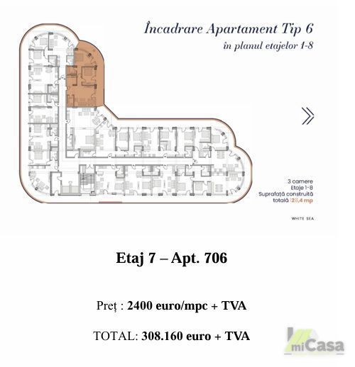 Apartament 3 Camere – Complex Rezidențial WHITE SEA – Mamaia