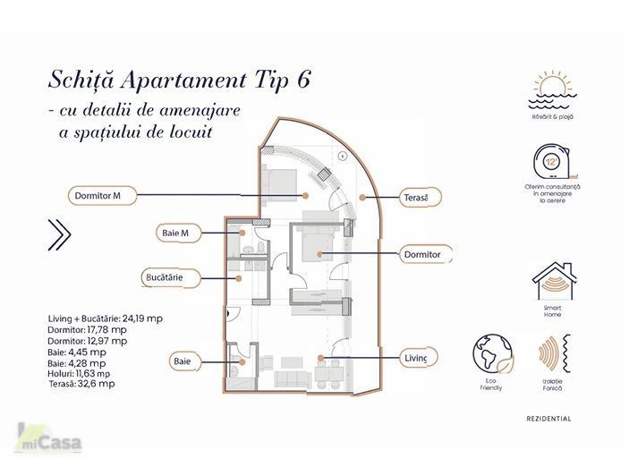 Apartament 3 Camere – Complex Rezidențial WHITE SEA – Mamaia