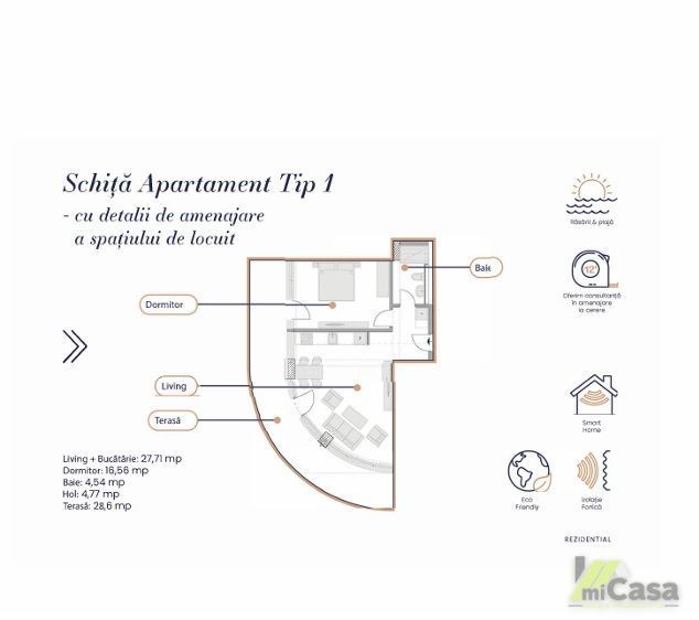 Apartament 2 Camere – Complex Rezidențial WHITE SEA – Mamaia
