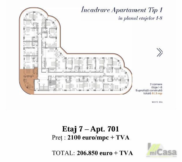 Apartament 2 Camere – Complex Rezidențial WHITE SEA – Mamaia