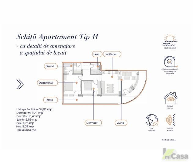 Apartament 3 Camere – Complex Rezidențial WHITE SEA – Mamaia