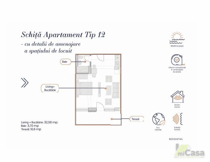 Apartament 1 Camera – Complex Rezidențial WHITE SEA – Mamaia
