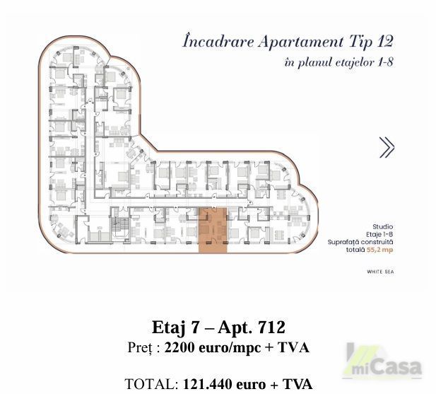 Apartament 1 Camera – Complex Rezidențial WHITE SEA – Mamaia