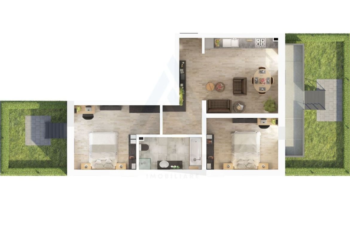 Apartament 3 camere parcare gradina 47 mp in zona D-na Stanca