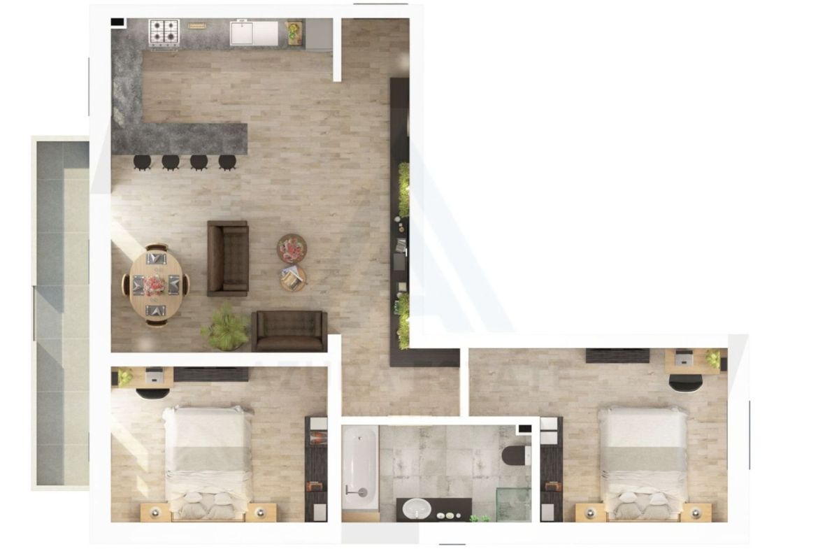 Apartament 3 camere balcon 8.1 mp si loc de parcare pe Dna Stanca