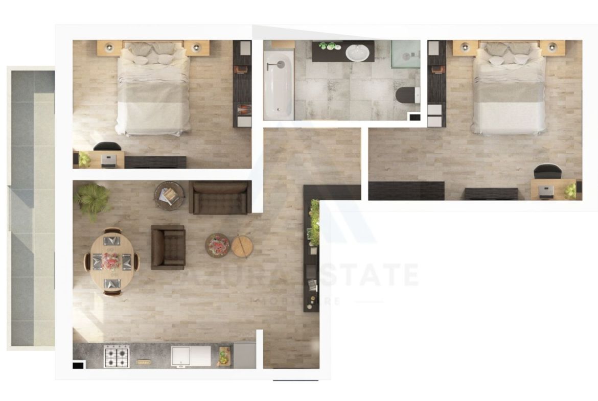 Apartament 3 camere balcon 7.8 mp si parcare privata pe Dna Stanca