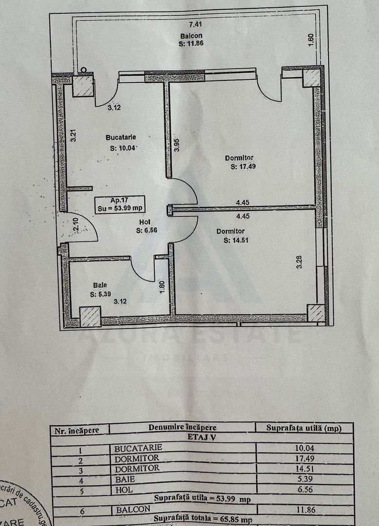 Apartament modern decomandat 54 mp balcon 12 mp parcare Doamna Stanca