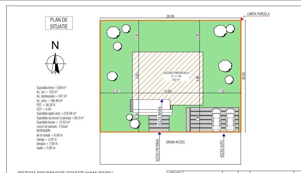 Teren 539 mp de vânzare Tunari  proiect langa Green Space Tunari