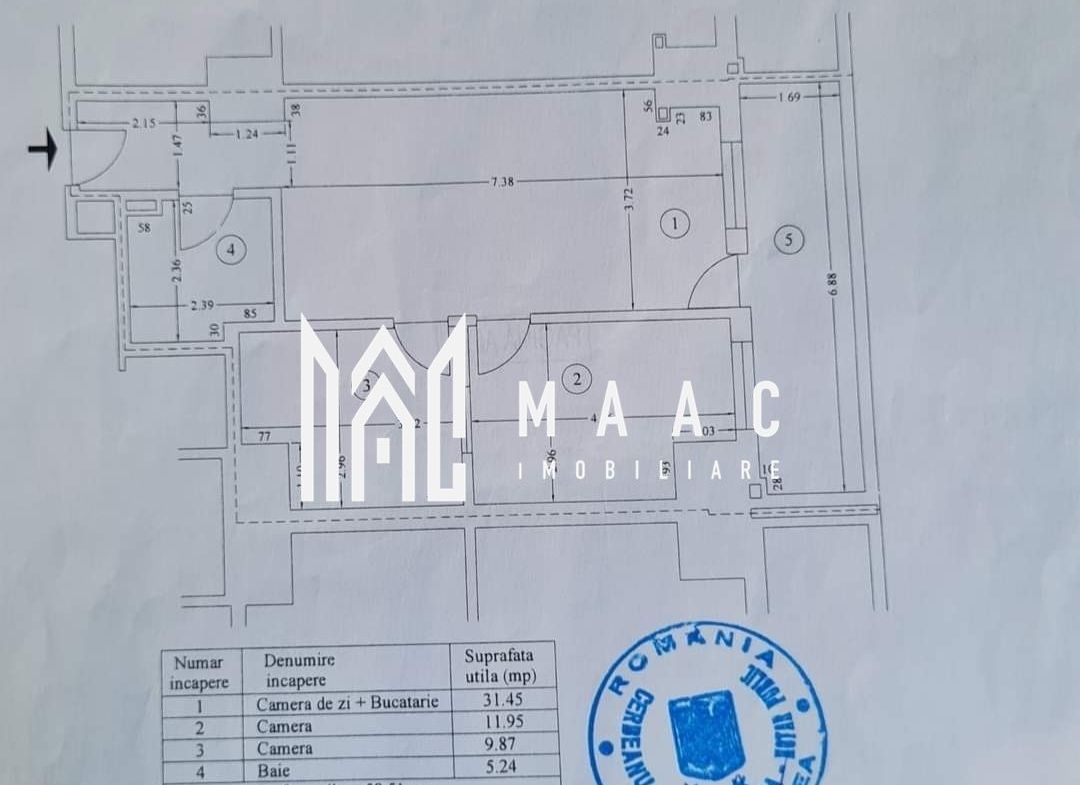 Apartament 3 camere | 70 MPU  |