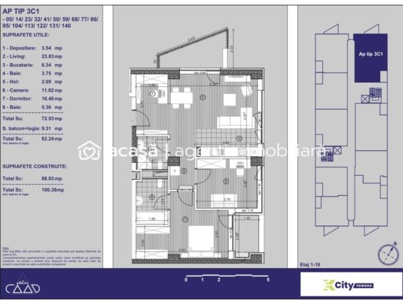 Apartament premium 3 camere în Timișoara cu  parcare subterană inclusă