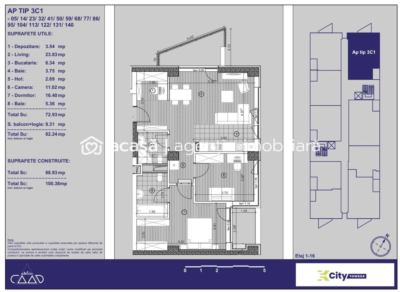 Apartament premium 3 camere în Timișoara cu  parcare subterană inclusă