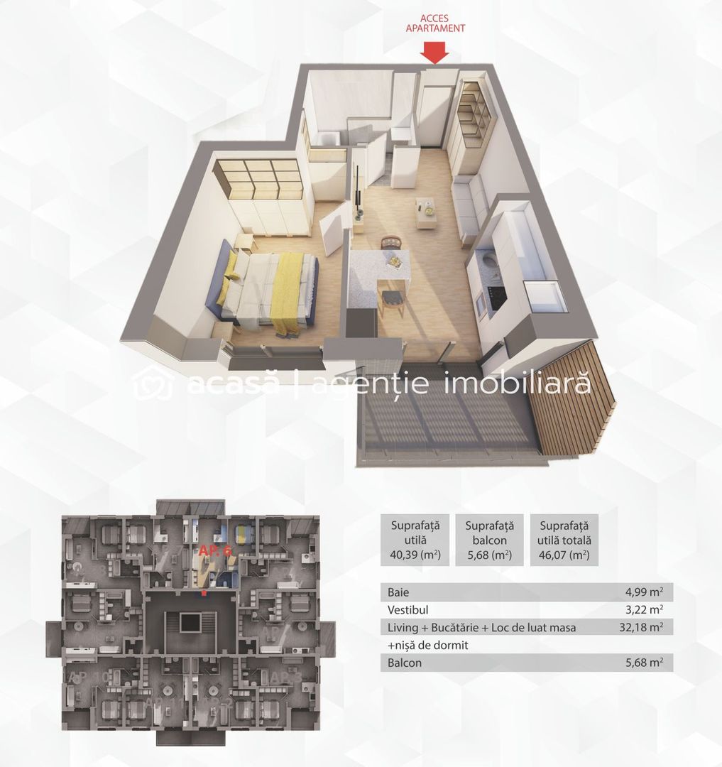 Apartament in R39 by ARED–direct de la dezvoltator, fără agenție! Ap.6