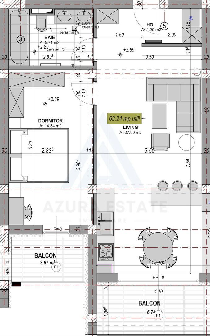 Apartament modern 2 camere echipat premium etaj 1 in cartier DaVinci