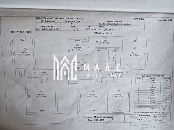 Apartament la casa 4 camere 300 teren zona Centrala