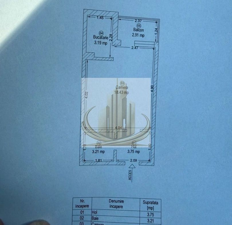 Apartament 1 camera 32mp – Circumvalatiunii Etaj 6 din 10