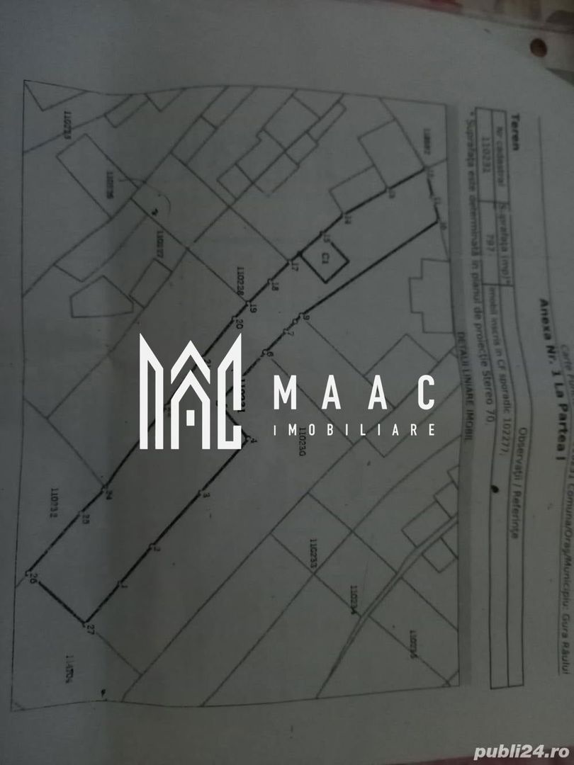 Teren intravilan 800 mp | Centru Gura Râului | Ideal construcție