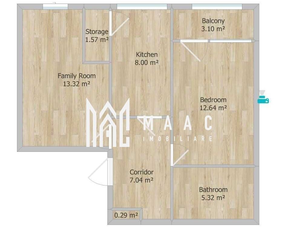 Apartament de vanzare Sibiu 2 camere decomandat | Hipodrom 4 | 51 mp, etaj 2