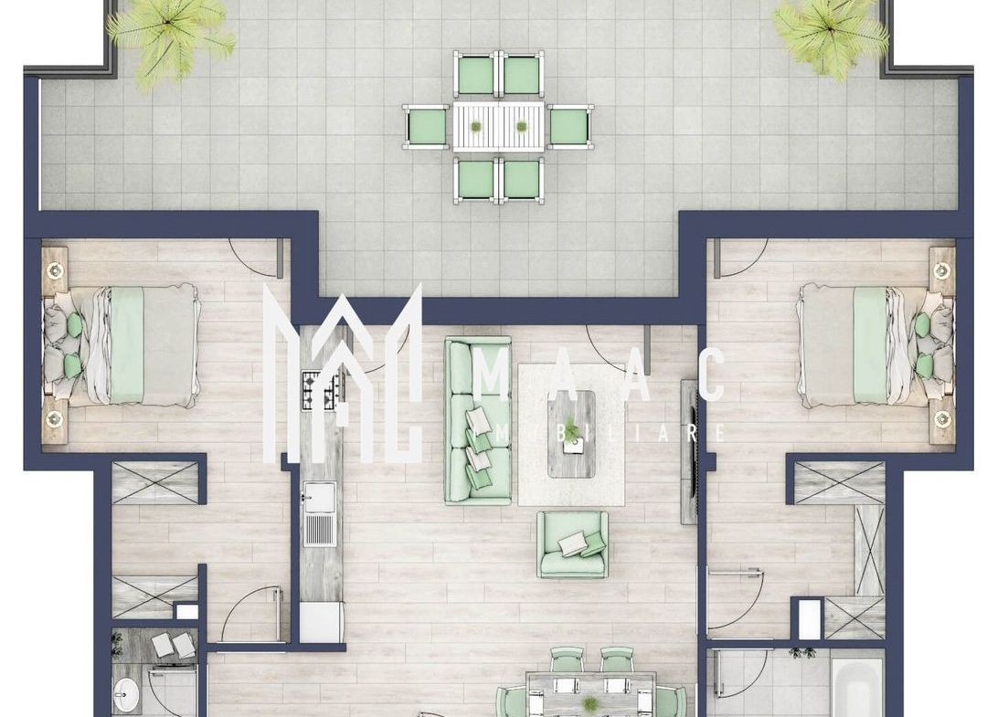 Penthouse 3 camere | Etaj 4 | Balcon 45.6 mp | Turnisor
