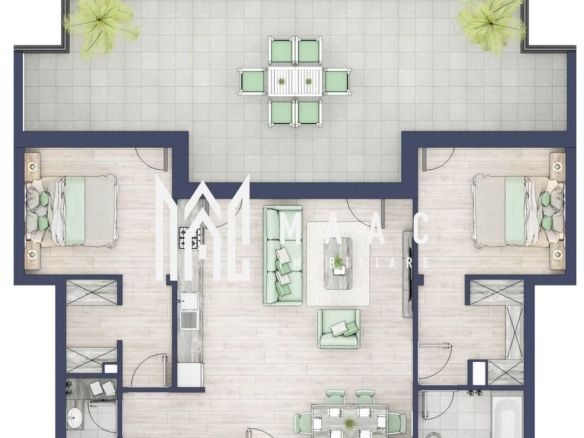 Penthouse 3  camere | Etaj 4 | Balcon 45.6 mp | Turnisor