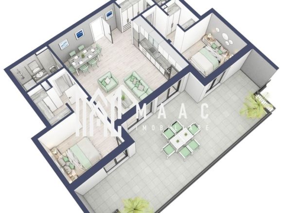 Penthouse 3  camere | Etaj 4 | Balcon 45.6 mp | Turnisor