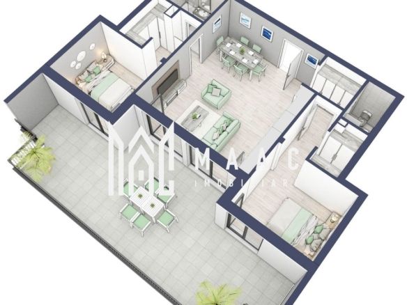 Penthouse 3  camere | Etaj 4 | Balcon 45.6 mp | Turnisor