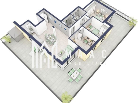 Penthouse 3 camere | Etaj 4 | Balcon 107.2 mp | Turnisor