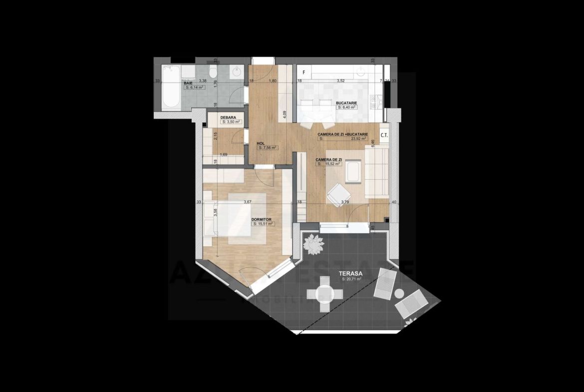 Apartament premium 2 camere terasa spatioasa parcare complex Evolution