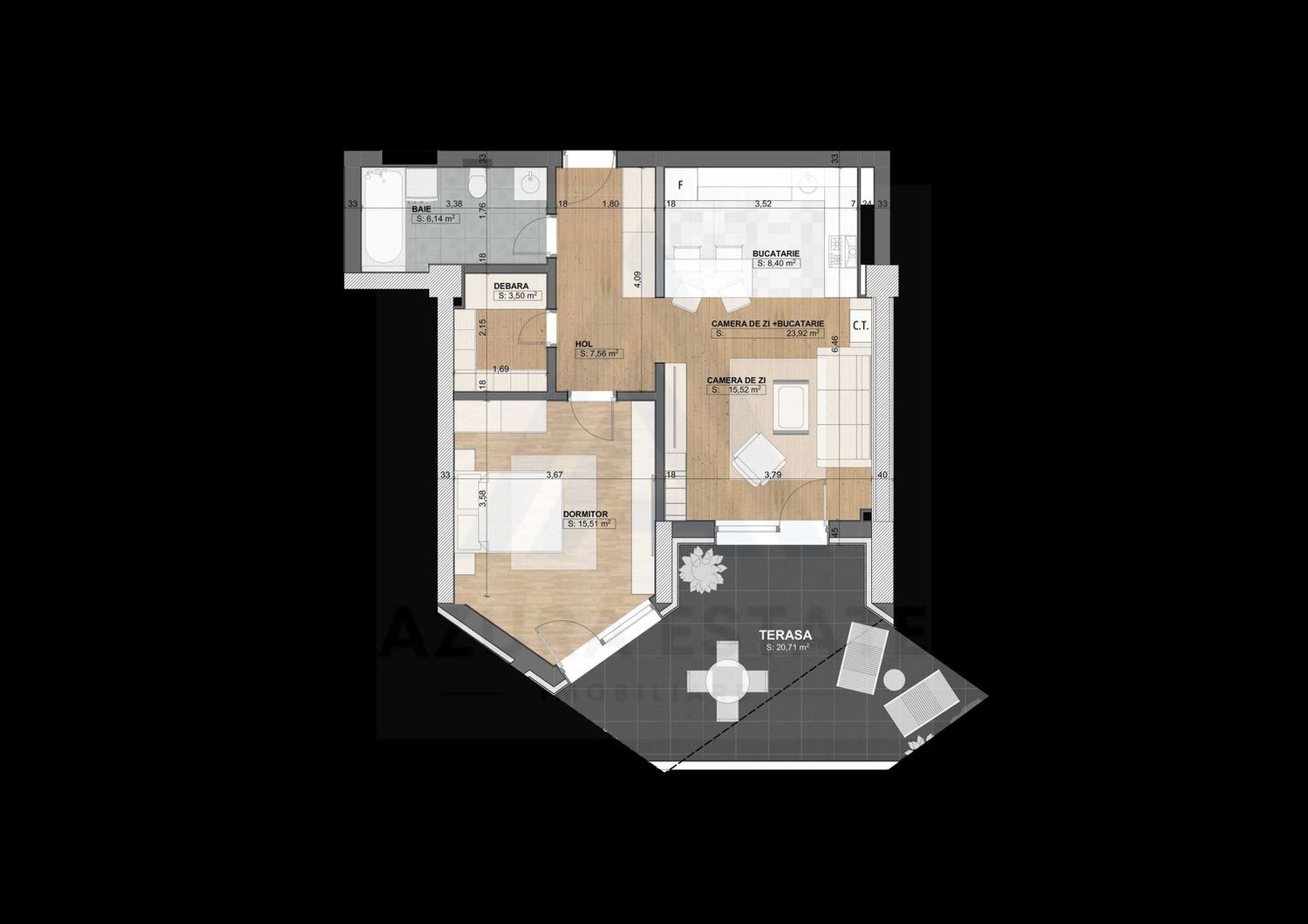 Apartament premium 2 camere terasa spatioasa parcare complex Evolution