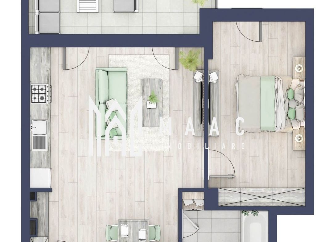 Apartament 2 camere | Etaj 3 | Balcon 10.7 mp | Turnisor