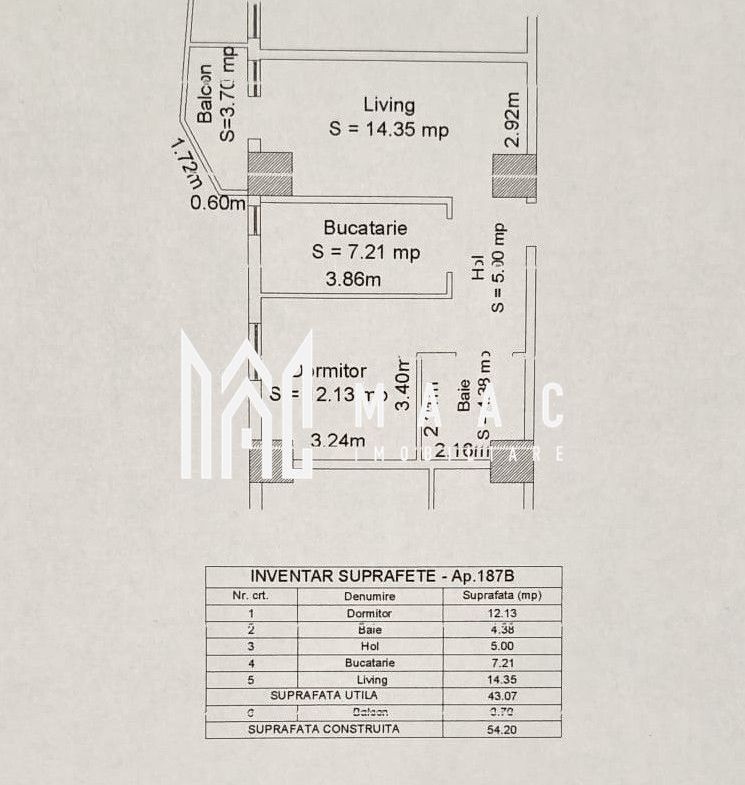 Apartament 2 camere I 43 mp utili I Lift I Parcare I Hipodrom