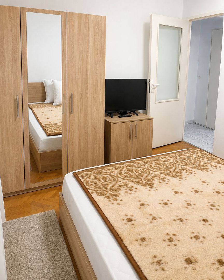 Apartament spațios cu 3 camere, 75 mp, decomandat, 2 băi, 2 balcoane –