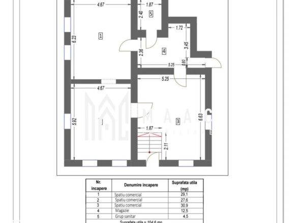 Spațiu comercial de închiriat | Piața Cibin, Sibiu | 105 mp utili