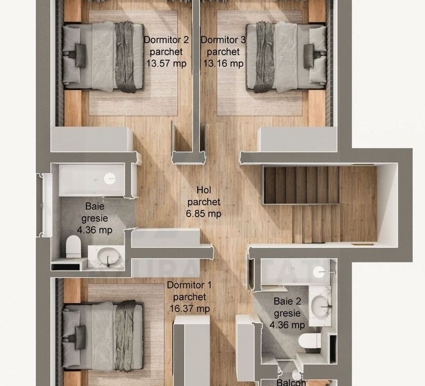 Casă tip duplex curte 350 mp 120 mp utili terasa 22 mp Sura Mare