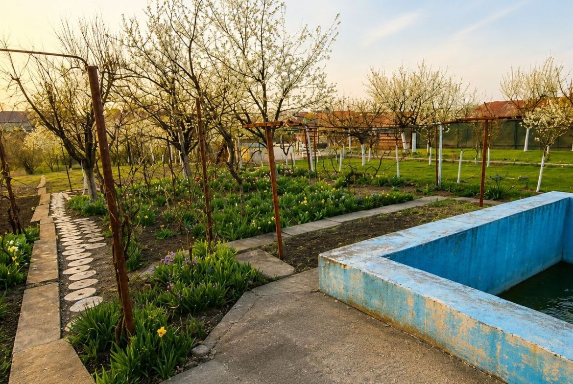 Casă individuală, teren generos de 1.348mp, poziție centrală, Giarmata